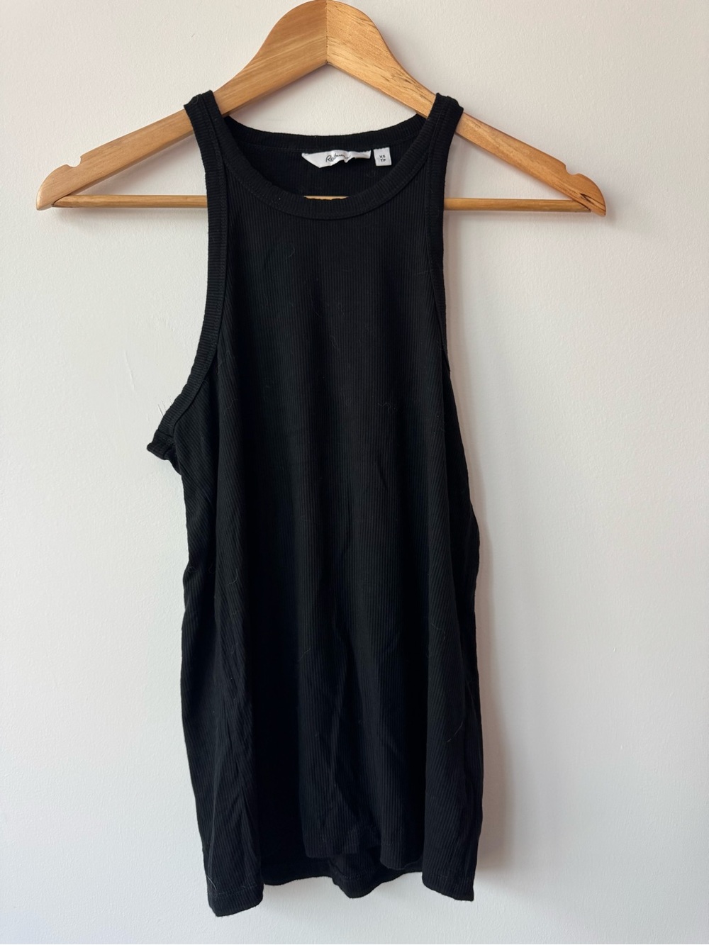 Reitmans Black Ribbed High Neck Racerback Tank Top Size XS